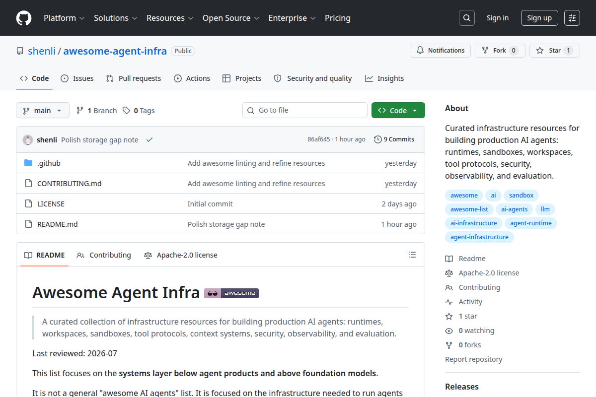 Agent Infra screenshot