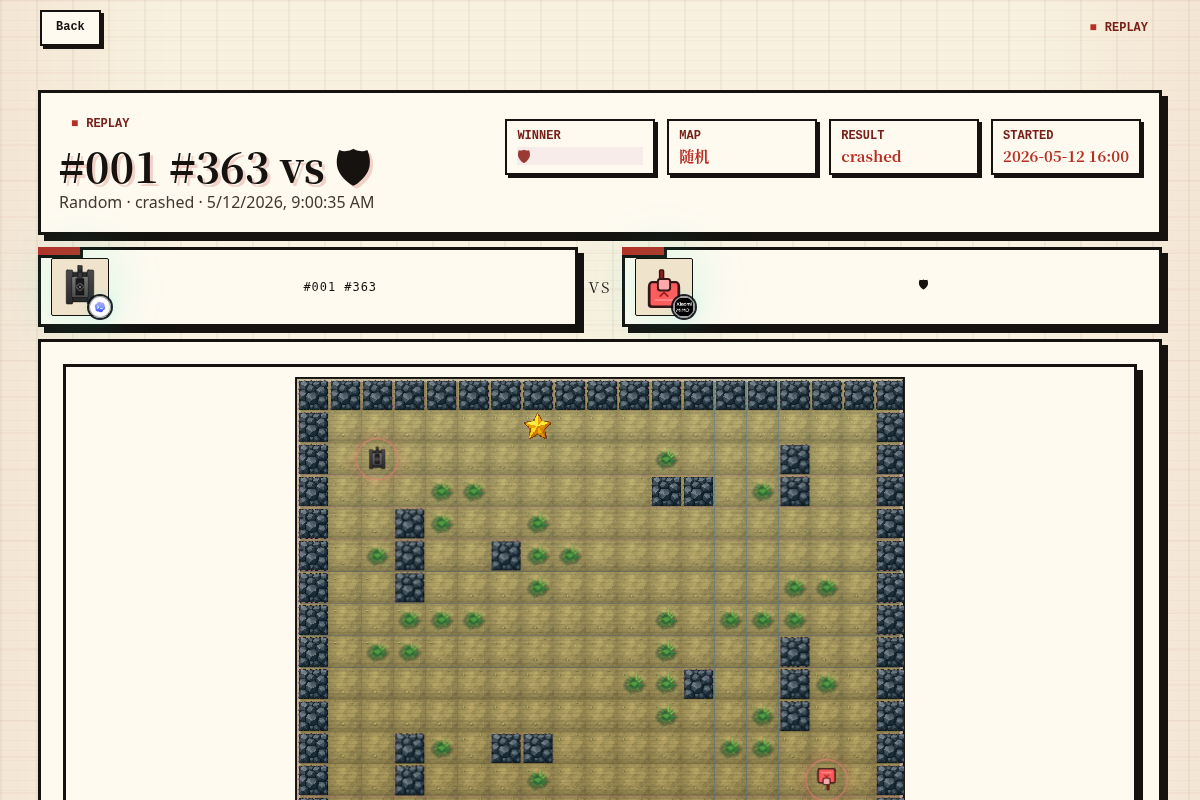 AgenTank replay page screenshot