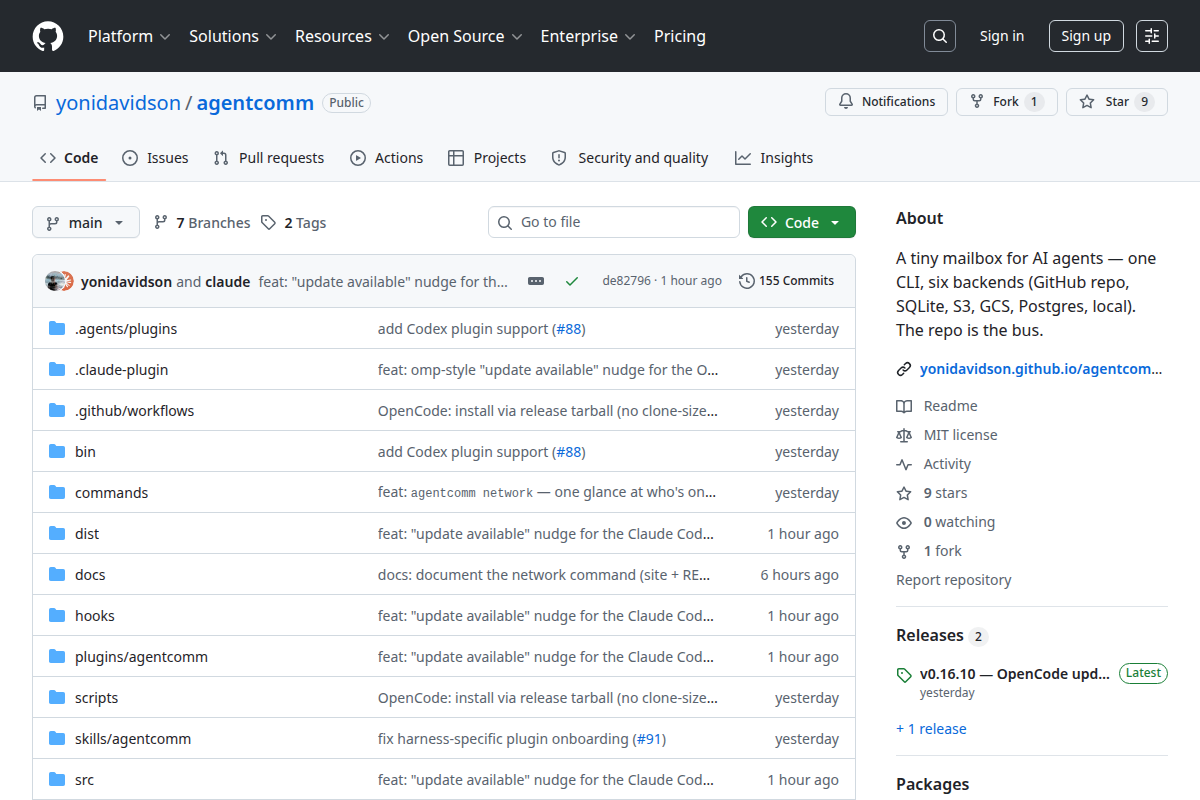 agentcomm screenshot