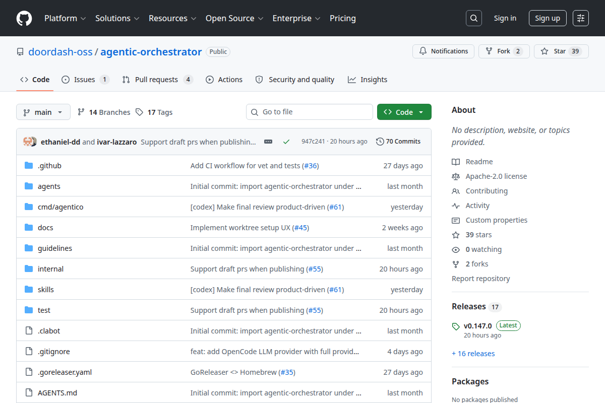 Agentic Orchestrator screenshot
