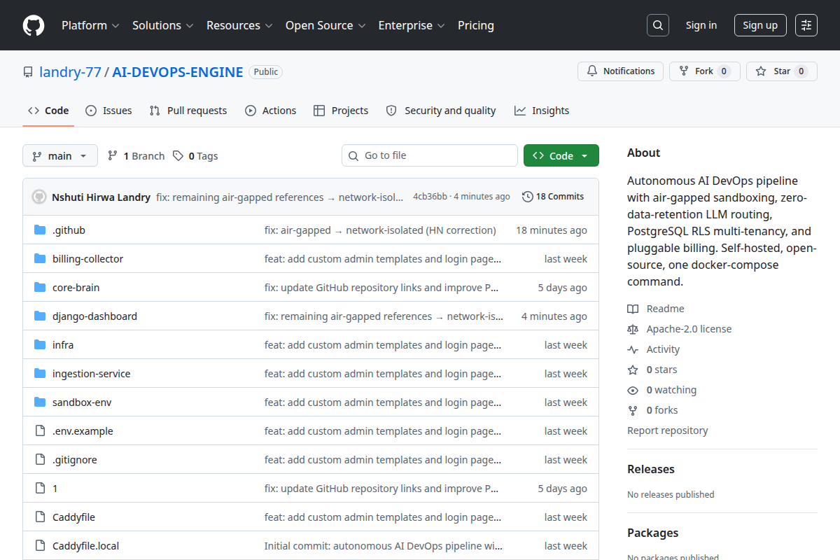 AI DevOps Engine screenshot