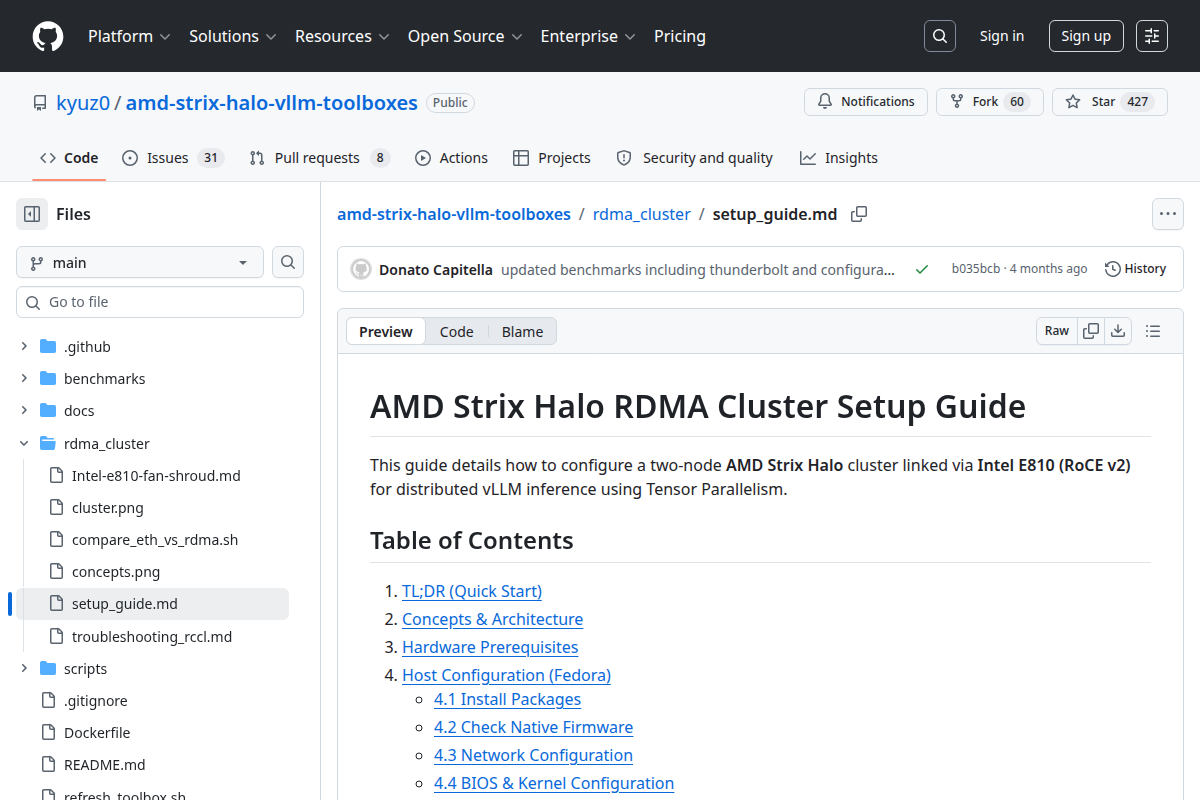 AMD Strix Halo RDMA Cluster Setup Guide screenshot