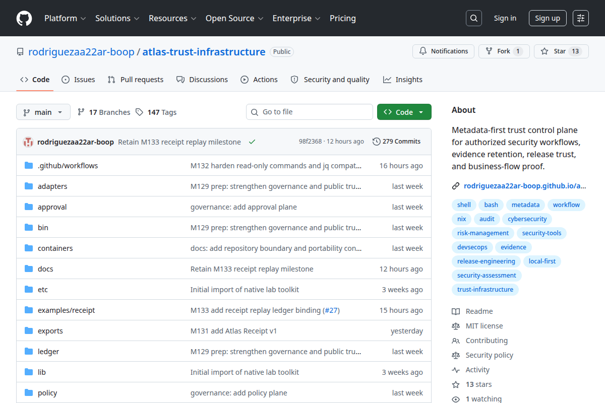 Atlas Trust Infrastructure screenshot