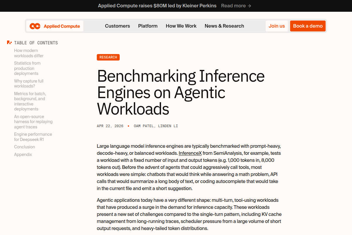 Benchmarking Inference Engines on Agentic Workloads screenshot