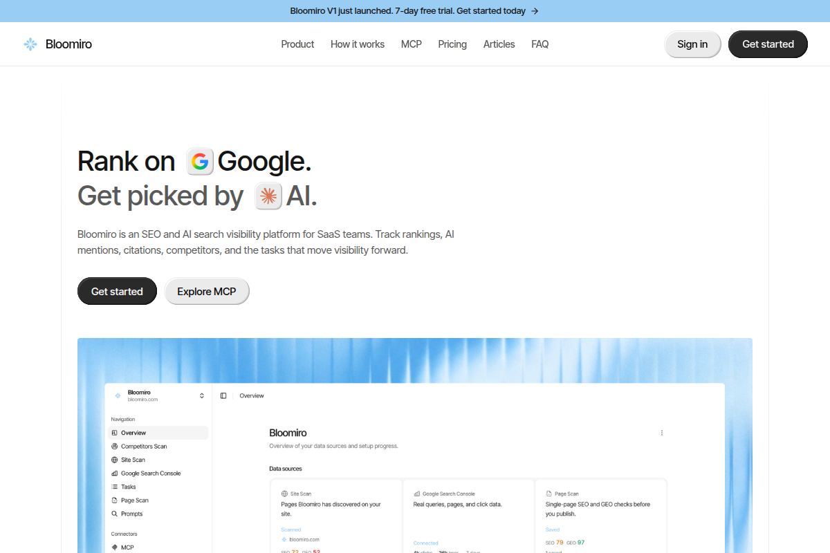 Bloomiro screenshot