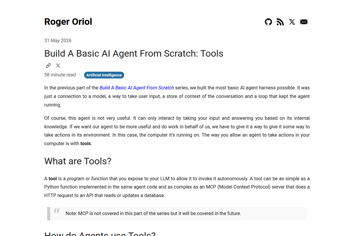 Build A Basic AI Agent From Scratch: Tools screenshot