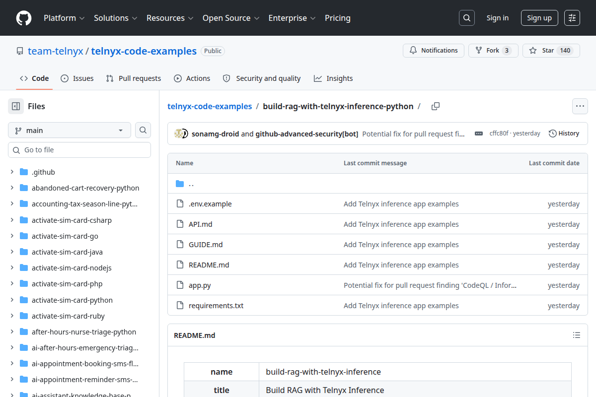 Build a Simple RAG App with Telnyx AI Inference screenshot