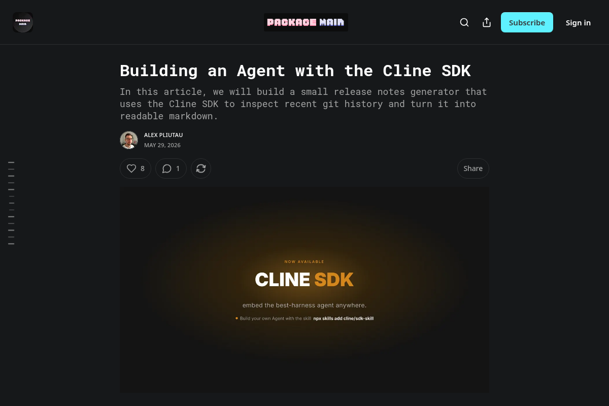 Building an Agent with the Cline SDK screenshot