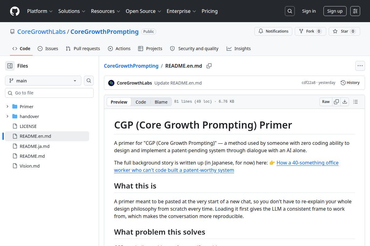 CGP (Core Growth Prompting) Primer screenshot