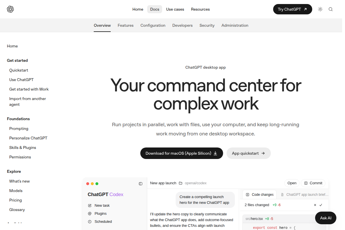 ChatGPT Desktop App screenshot