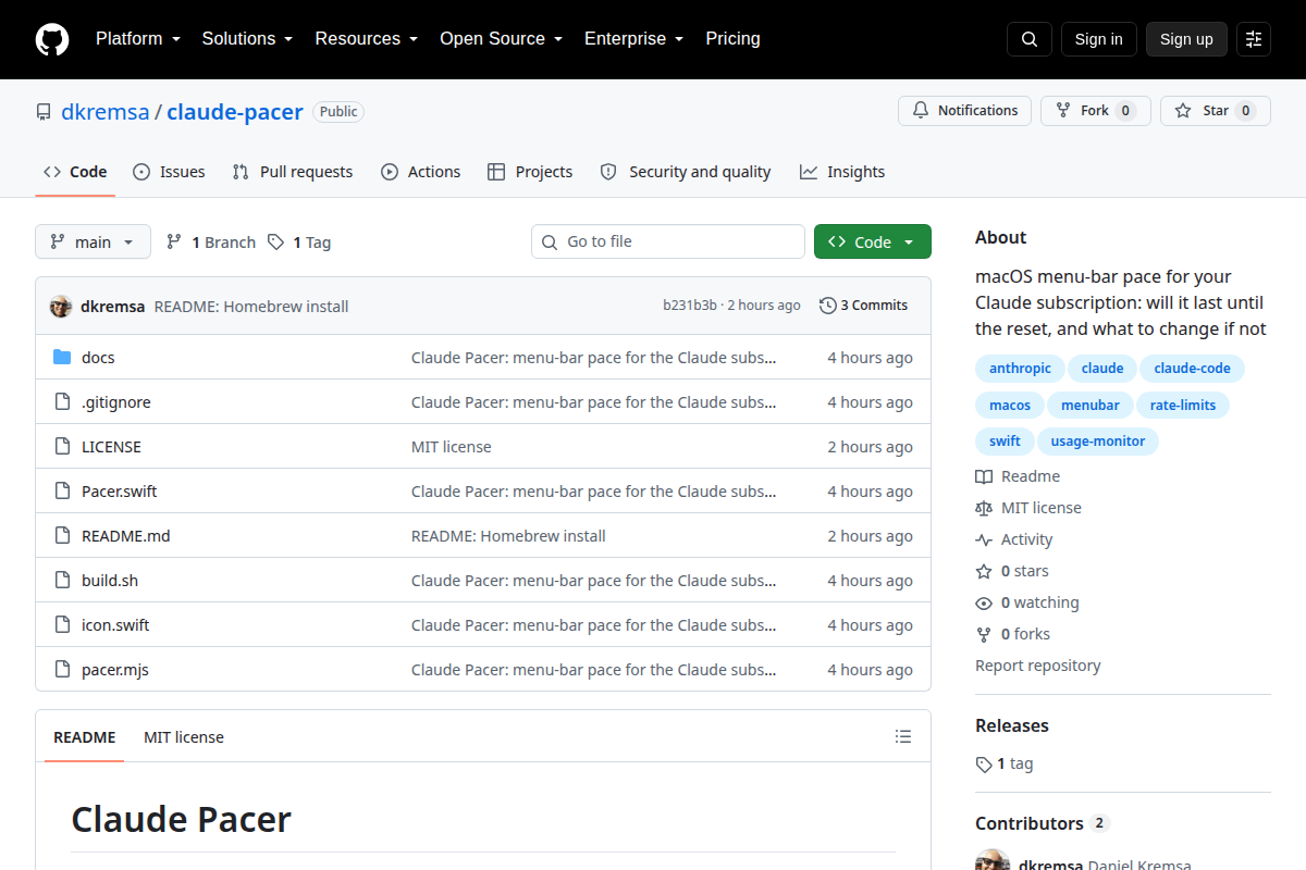 Claude Pacer screenshot