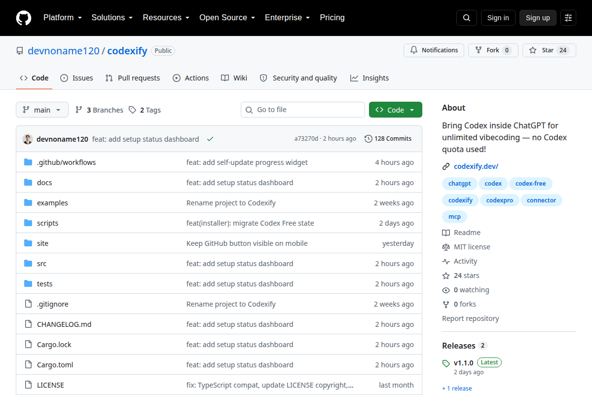 Codexify screenshot
