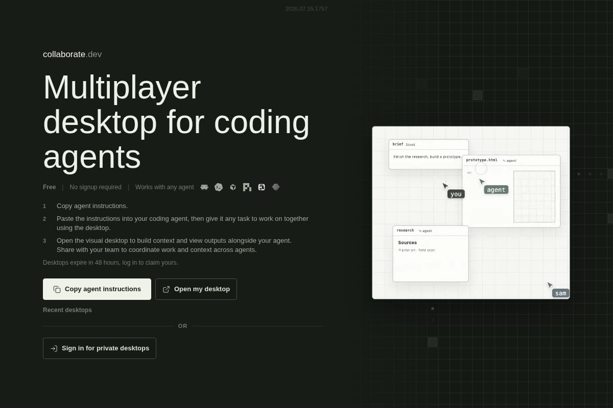 Collaborate.dev screenshot