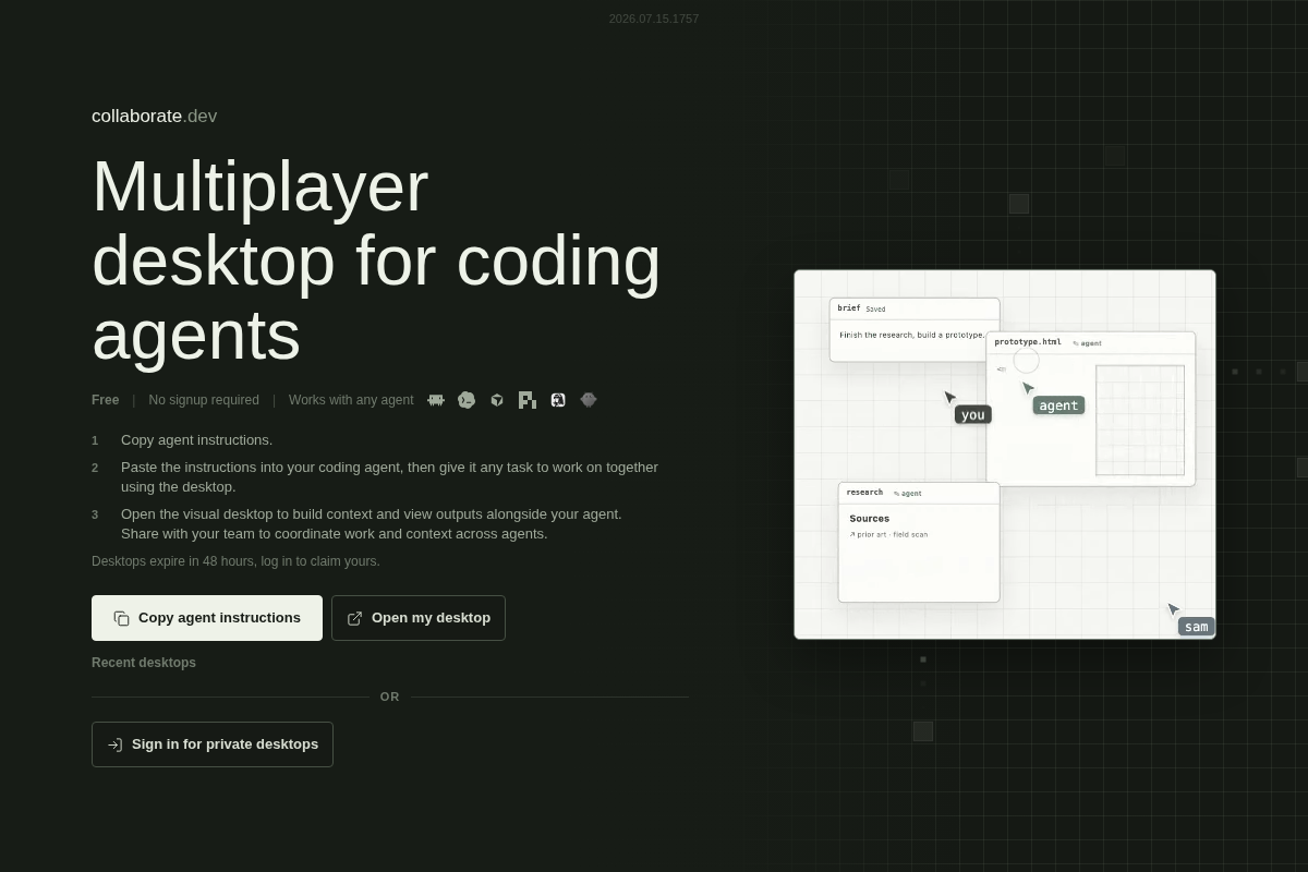 Collaborate.dev screenshot