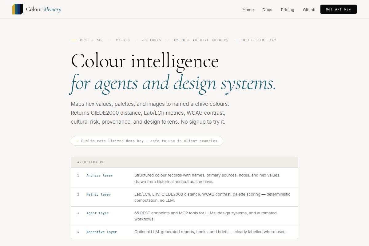 Colour Memory API screenshot