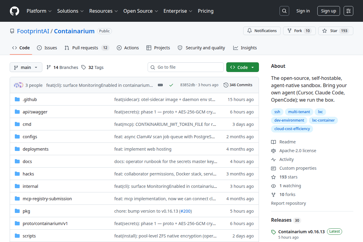 Containarium screenshot