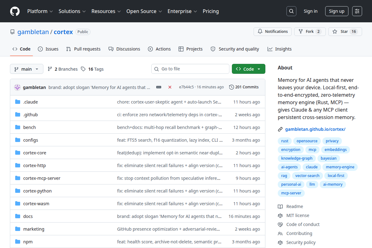 Cortex screenshot