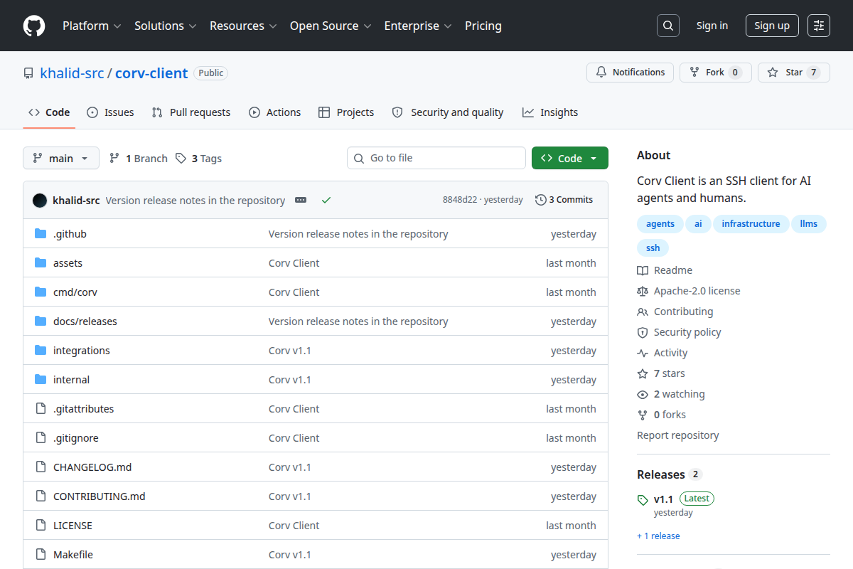 Corv Client screenshot