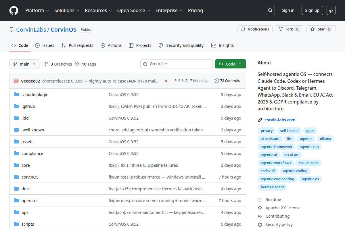 CorvinOS screenshot