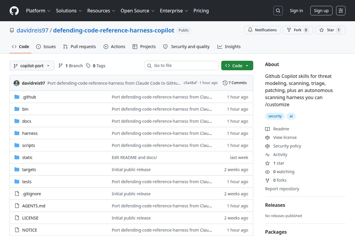 Defending Code Reference Harness — GitHub Copilot port thumbnail