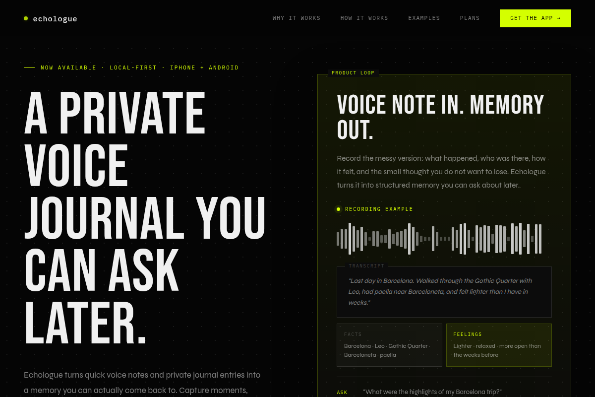 Echologue screenshot