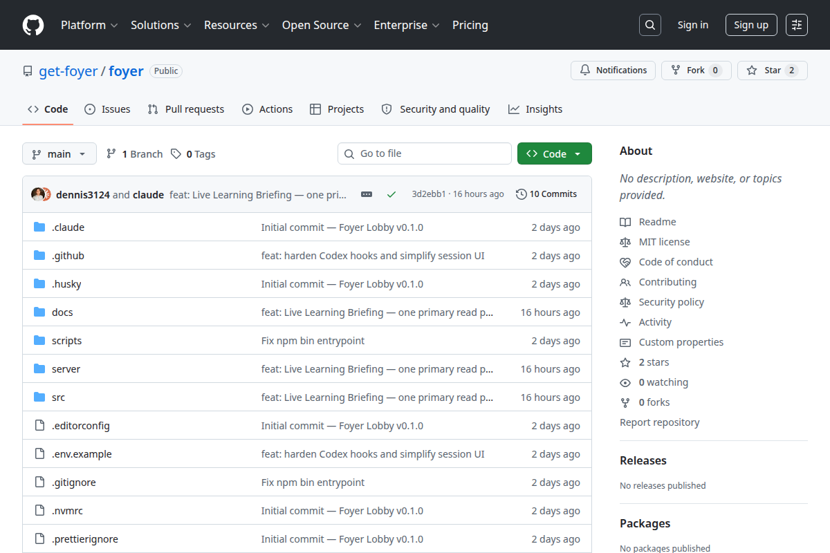 Foyer screenshot