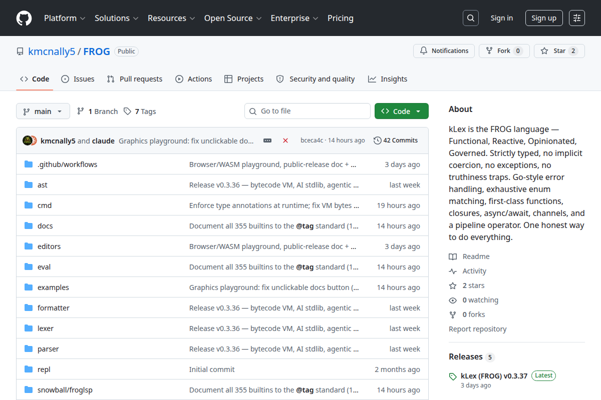 FROG / kLex screenshot