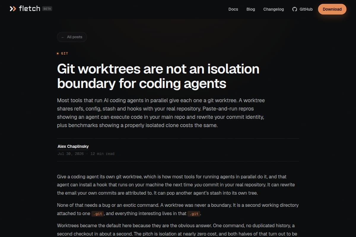 Git worktrees are not an isolation boundary for coding agents thumbnail
