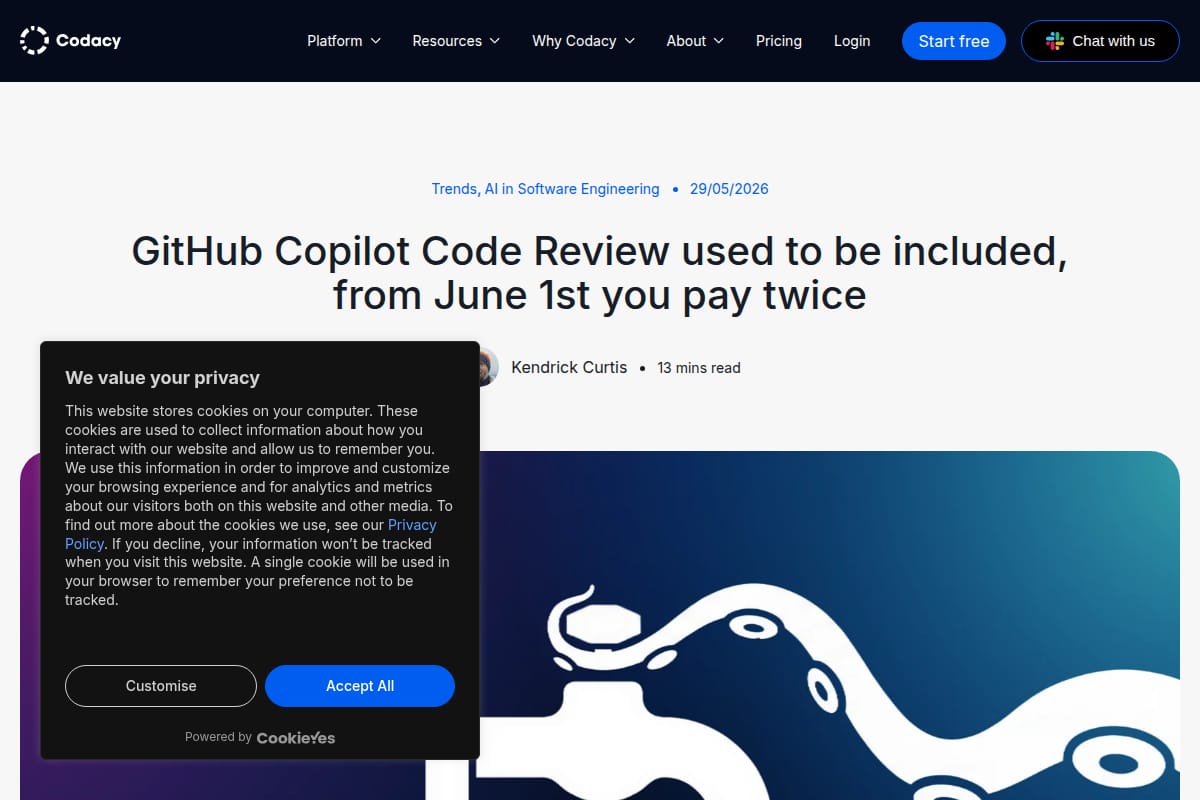 GitHub Copilot Code Review used to be included, from June 1st you pay twice thumbnail