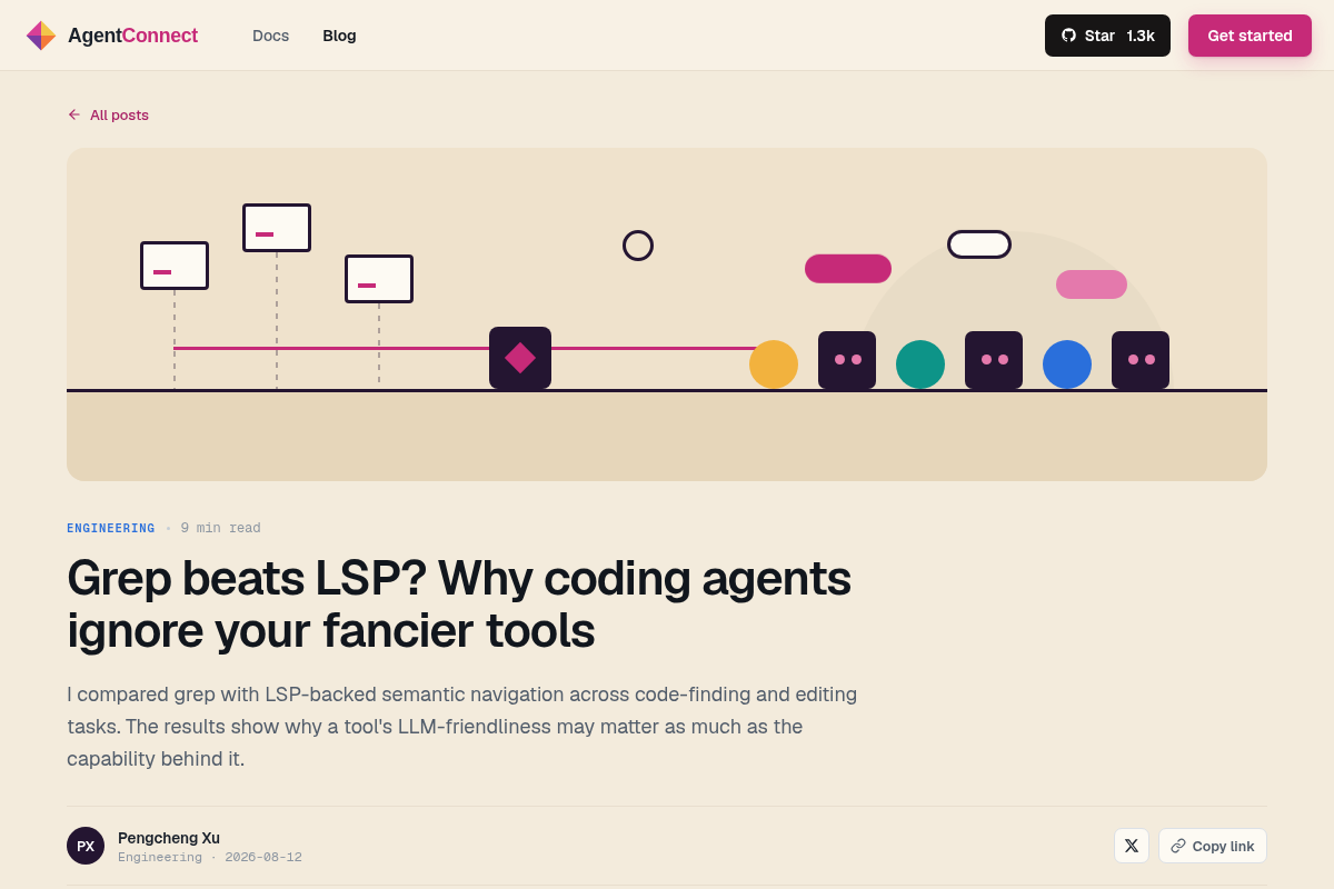 Grep beats LSP? Why coding agents ignore your fancier tools screenshot