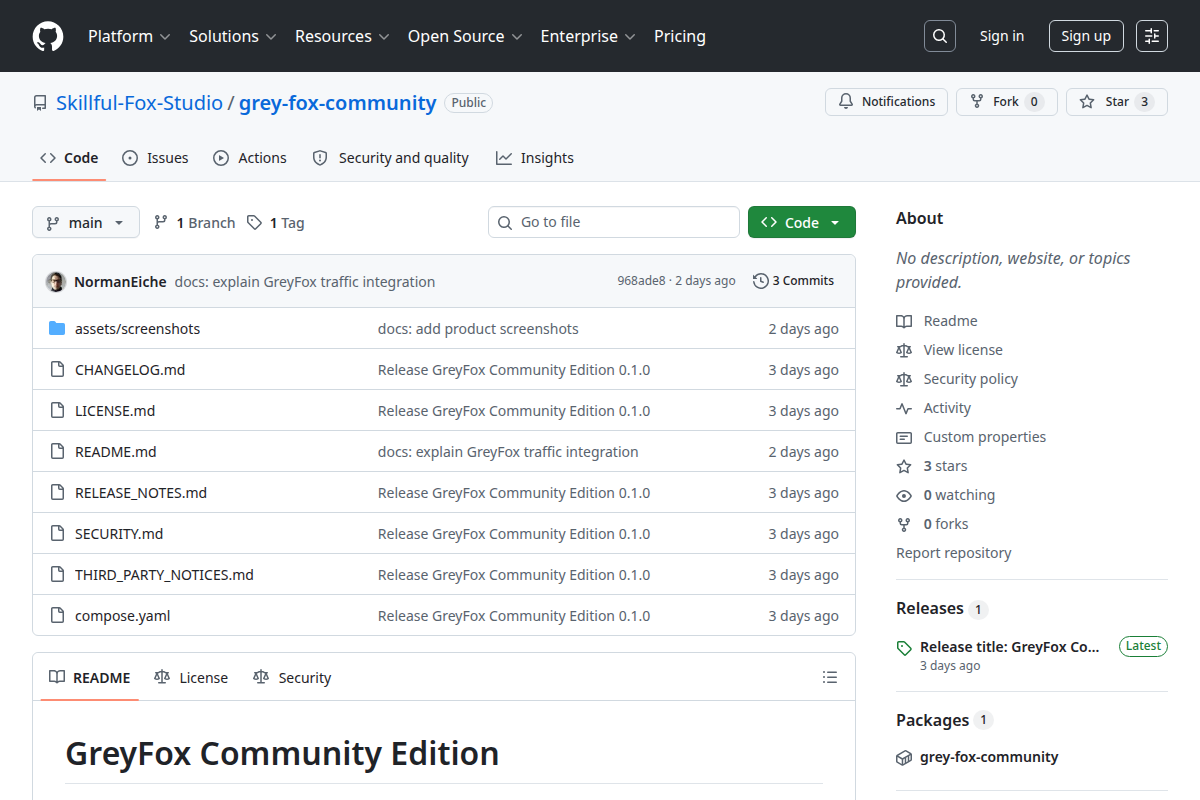 GreyFox Community Edition screenshot
