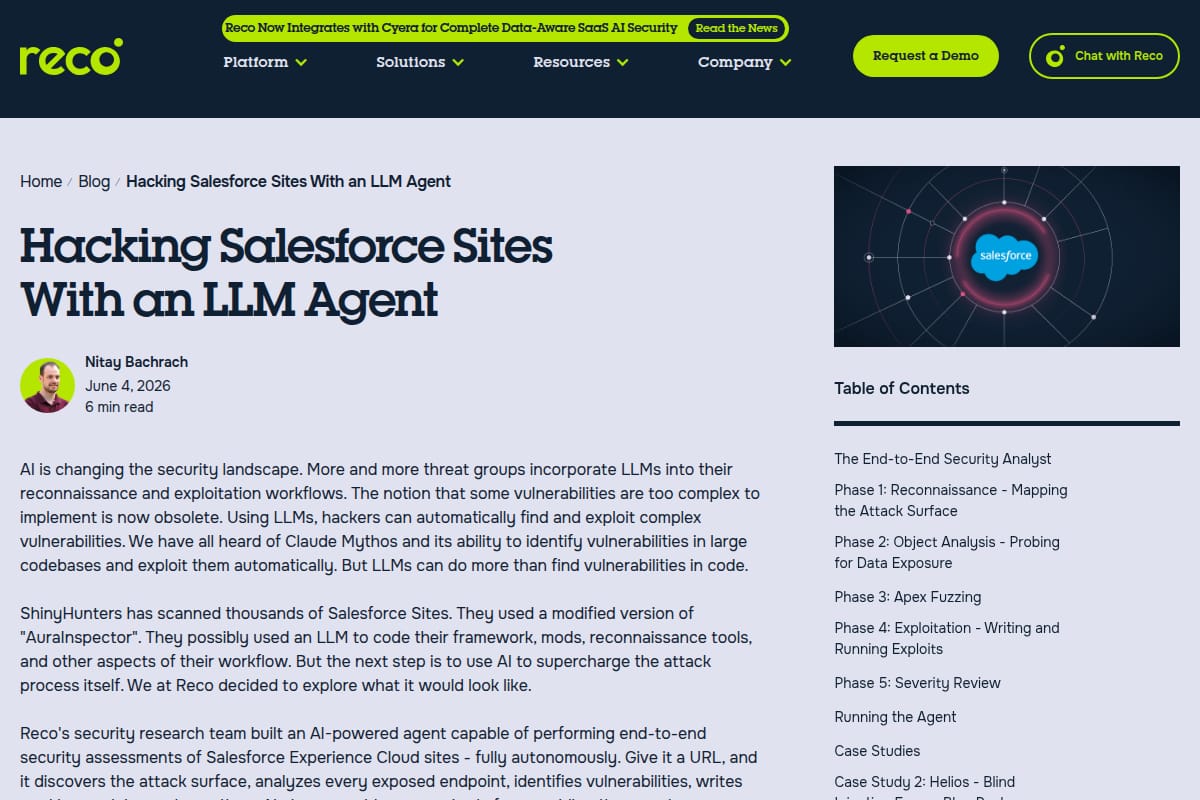 Hacking Salesforce Sites With an LLM Agent thumbnail
