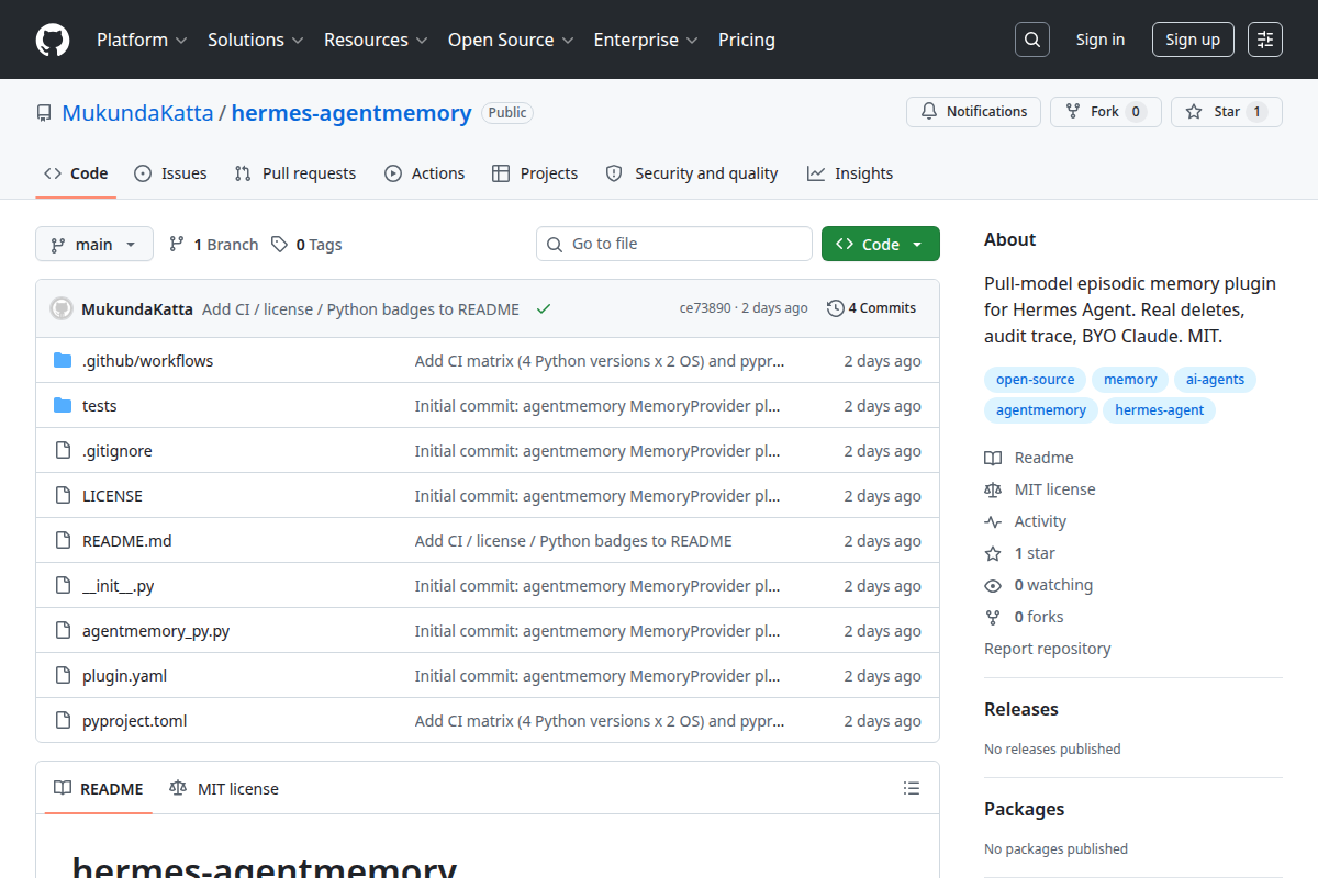 hermes-agentmemory screenshot