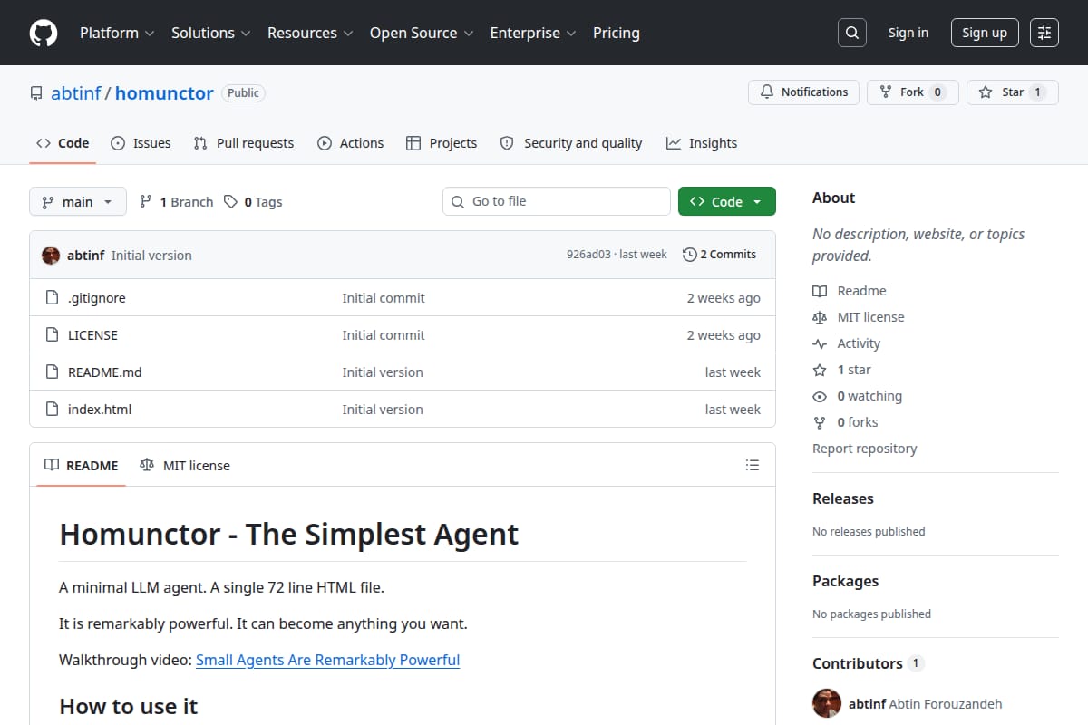 Homunctor – The Simplest Agent thumbnail