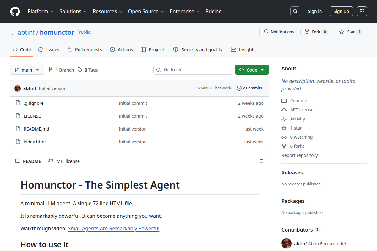 Homunctor – The Simplest Agent screenshot