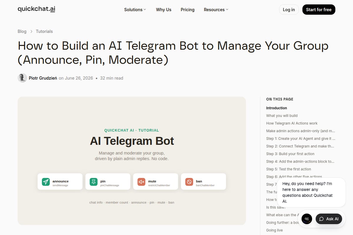 How to Build an AI Telegram Bot to Manage Your Group (Announce, Pin, Moderate) thumbnail