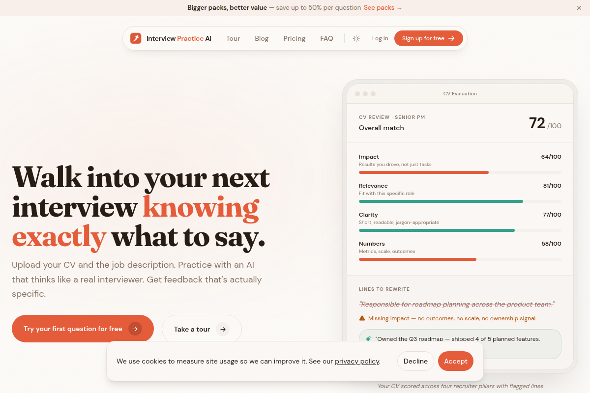 InterviewPracticeAI screenshot