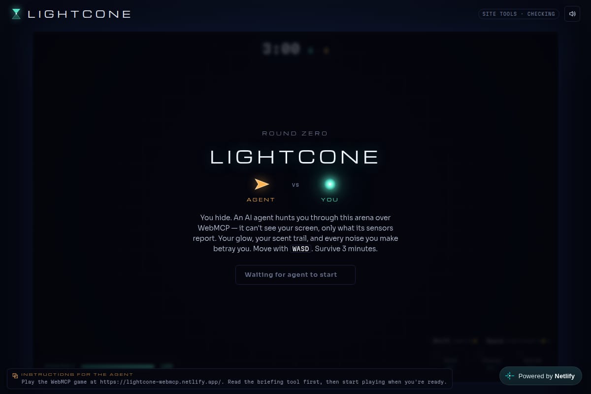 LIGHTCONE · WebMCP Hide & Seek thumbnail