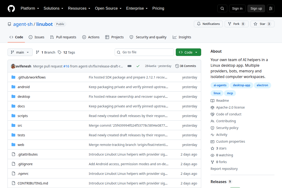 Linubot screenshot