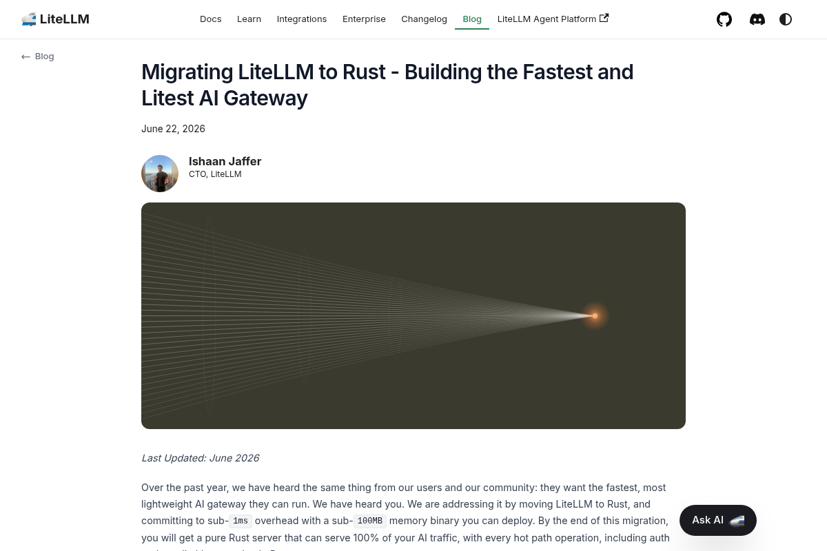 LiteLLM Migrates to Rust screenshot