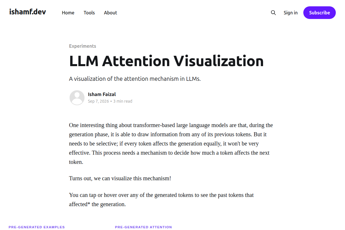 LLM Attention Visualization screenshot