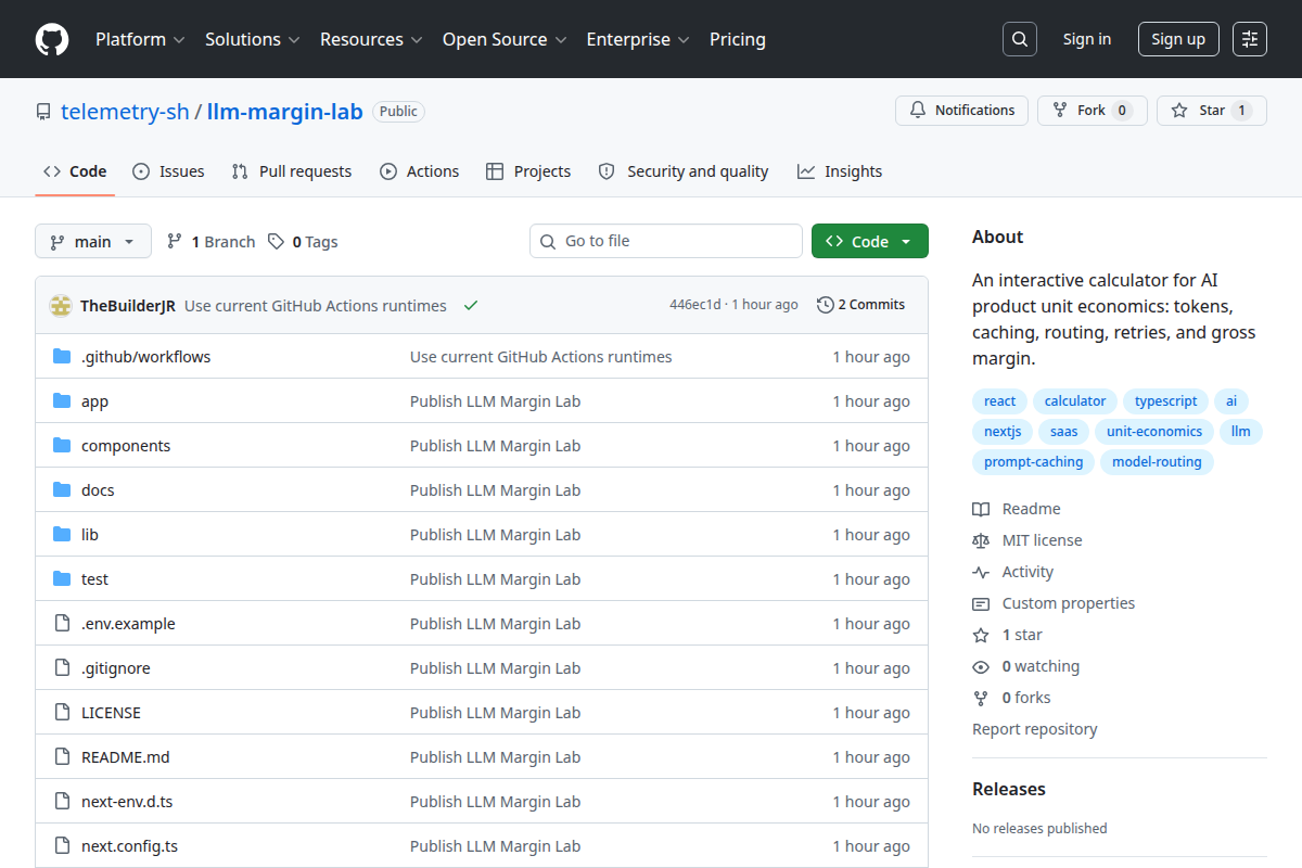 LLM Margin Lab screenshot