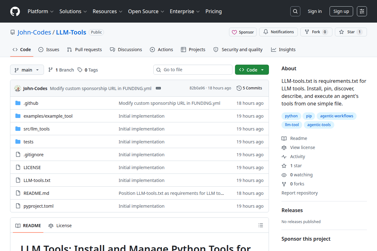 LLM Tools screenshot