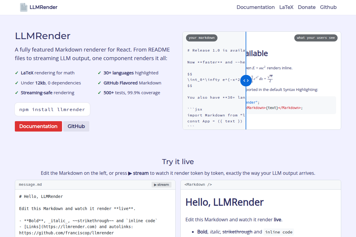 LLMRender screenshot