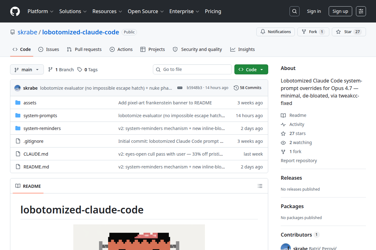 lobotomized-claude-code screenshot