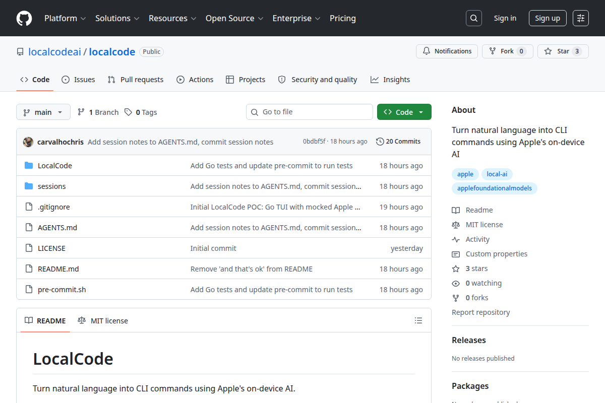 LocalCode screenshot