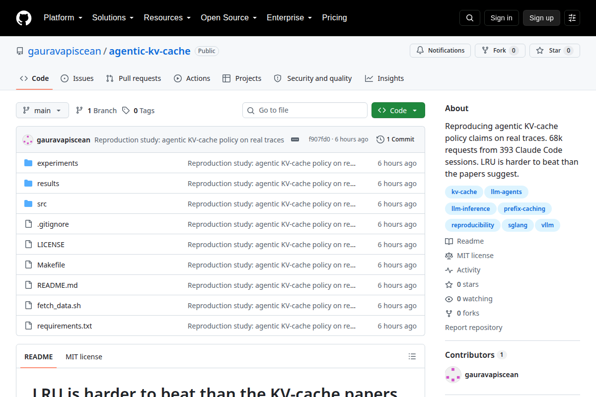 LRU is harder to beat than the KV-cache papers suggest screenshot