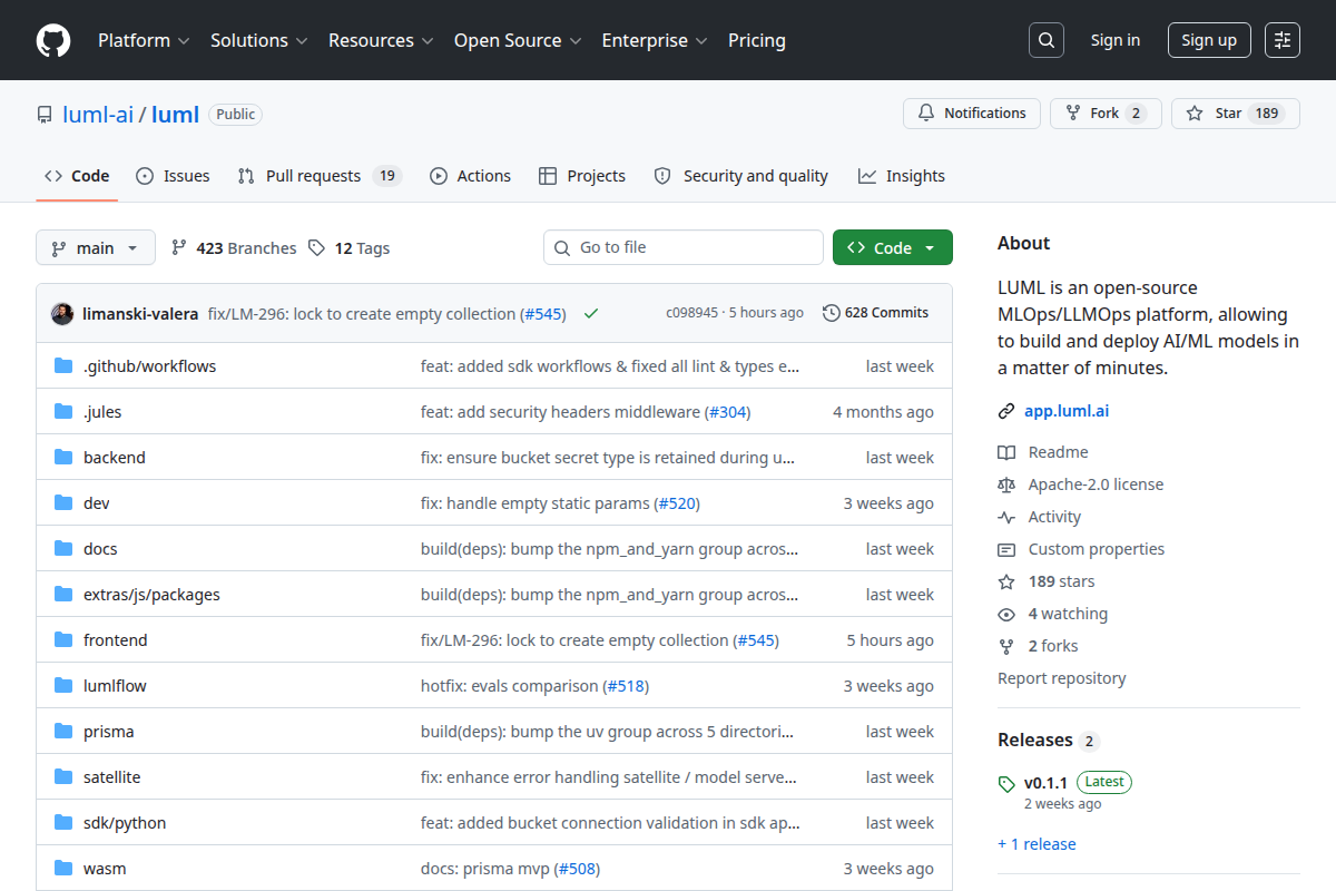 LUML screenshot