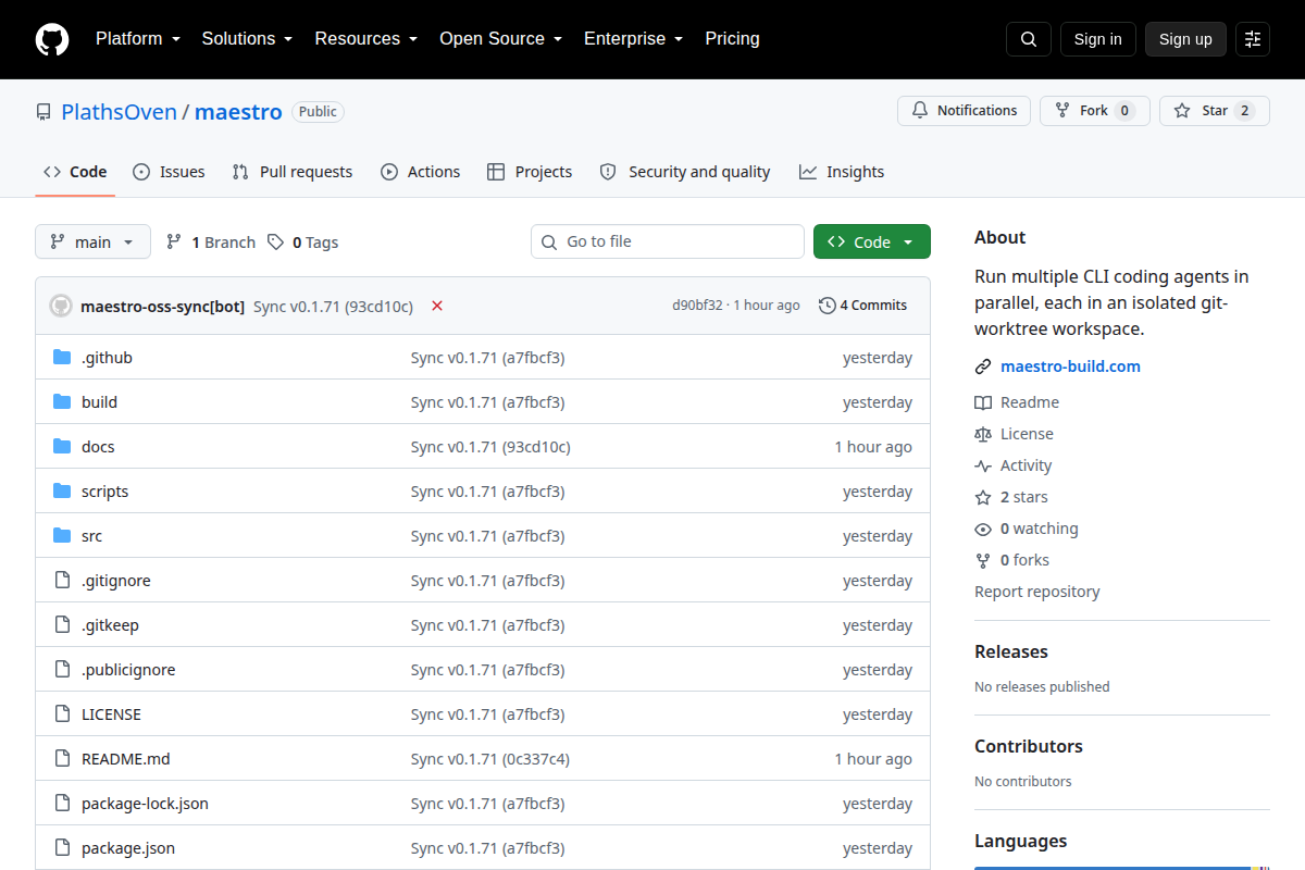 Maestro screenshot