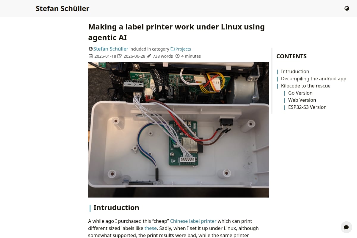 Making a label printer work under Linux using agentic AI thumbnail